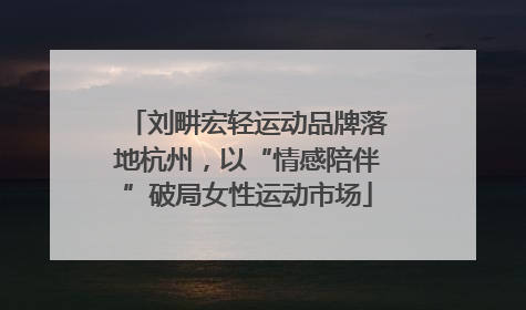 刘畊宏轻运动品牌落地杭州，以“情感陪伴”破局女性运动市场