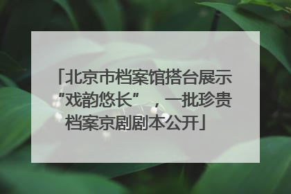 北京市档案馆搭台展示“戏韵悠长”，一批珍贵档案京剧剧本公开