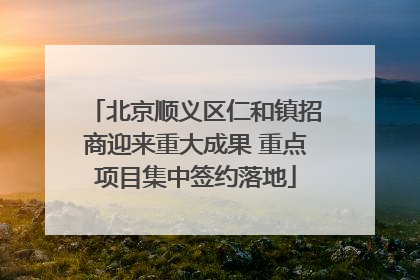 北京顺义区仁和镇招商迎来重大成果 重点项目集中签约落地