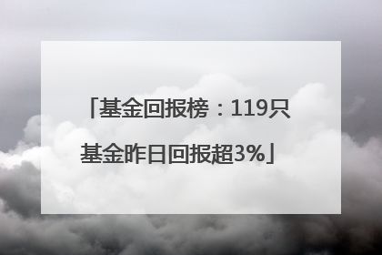 基金回报榜：119只基金昨日回报超3%