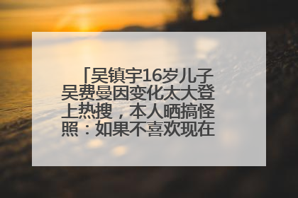 吴镇宇16岁儿子吴费曼因变化太大登上热搜，本人晒搞怪照：如果不喜欢现在的我可以离开