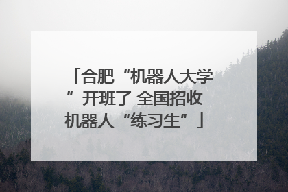 合肥“机器人大学”开班了 全国招收机器人“练习生”