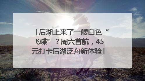 后湖上来了一艘白色“飞碟”？周六首航，45元打卡后湖泛舟新体验