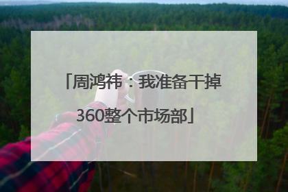 周鸿祎：我准备干掉360整个市场部