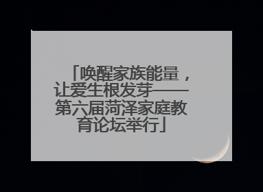 唤醒家族能量，让爱生根发芽——第六届菏泽家庭教育论坛举行