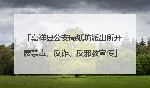 嘉祥县公安局纸坊派出所开展禁毒、反诈、反邪教宣传