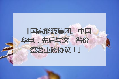 国家能源集团、中国华电，先后与这一省份签署重磅协议！