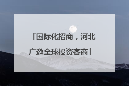 国际化招商，河北广邀全球投资客商