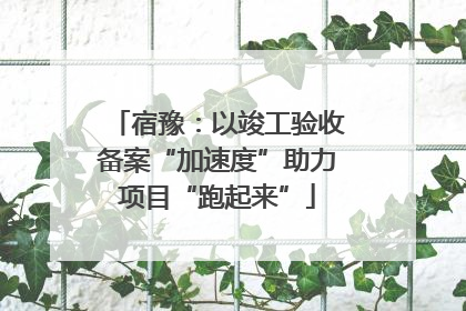 宿豫：以竣工验收备案“加速度”助力项目“跑起来”