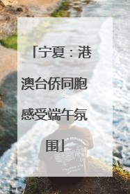 宁夏：港澳台侨同胞感受端午氛围