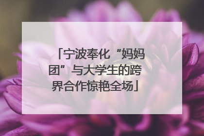 宁波奉化“妈妈团”与大学生的跨界合作惊艳全场