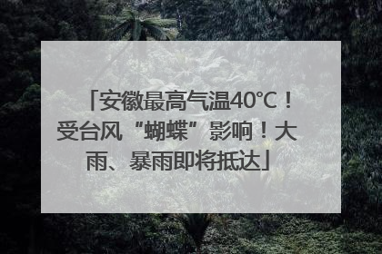 安徽最高气温40℃！受台风“蝴蝶”影响！大雨、暴雨即将抵达