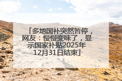 多地国补突然暂停，网友：慢慢变味了，显示国家补贴2025年12月31日结束