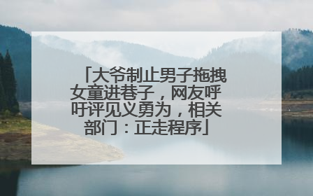 大爷制止男子拖拽女童进巷子，网友呼吁评见义勇为，相关部门：正走程序