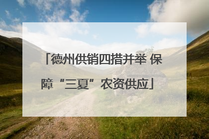 德州供销四措并举 保障“三夏”农资供应