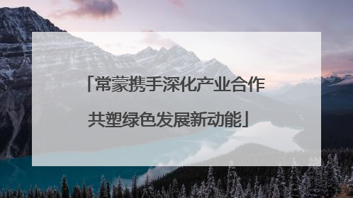 常蒙携手深化产业合作 共塑绿色发展新动能