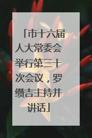 市十六届人大常委会举行第三十次会议，罗缵吉主持并讲话