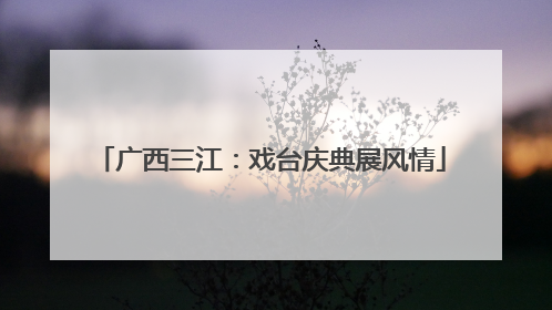 广西三江：戏台庆典展风情