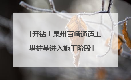 开钻！泉州百崎通道主塔桩基进入施工阶段