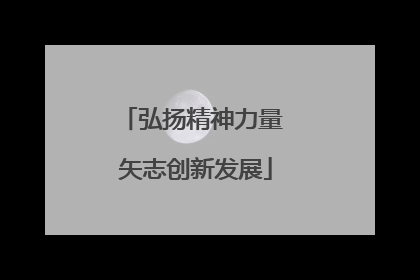 弘扬精神力量 矢志创新发展