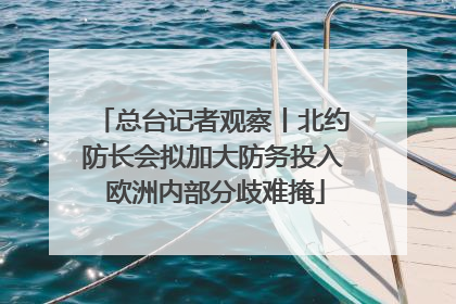 总台记者观察丨北约防长会拟加大防务投入 欧洲内部分歧难掩