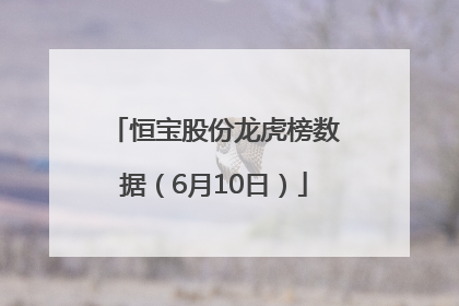 恒宝股份龙虎榜数据（6月10日）
