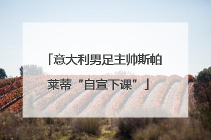 意大利男足主帅斯帕莱蒂“自宣下课”