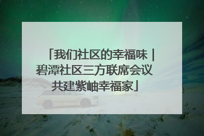 我们社区的幸福味｜碧潭社区三方联席会议共建紫岫幸福家