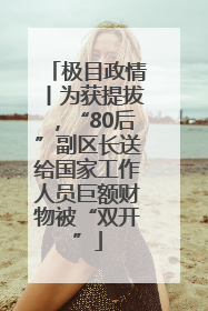极目政情丨为获提拔，“80后”副区长送给国家工作人员巨额财物被“双开”