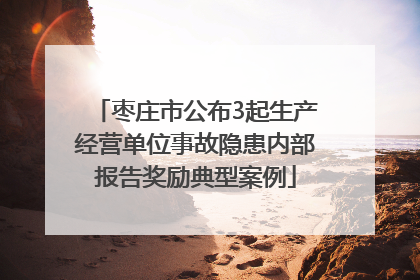 枣庄市公布3起生产经营单位事故隐患内部报告奖励典型案例