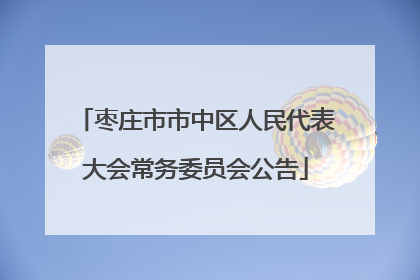 枣庄市市中区人民代表大会常务委员会公告
