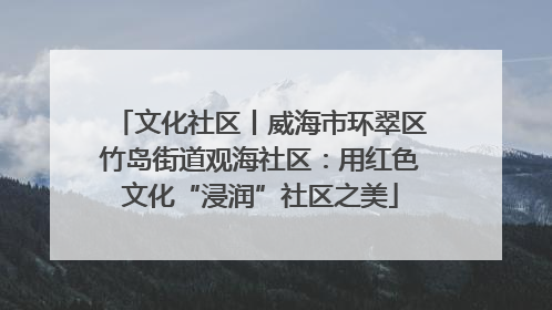 文化社区丨威海市环翠区竹岛街道观海社区：用红色文化“浸润”社区之美