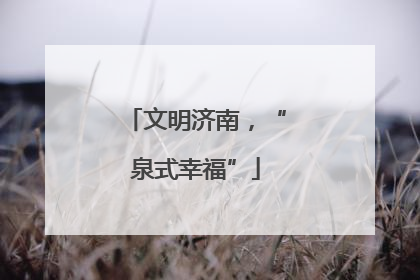 文明济南，“泉式幸福”