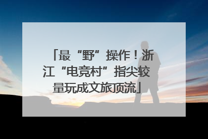 最“野”操作！浙江“电竞村”指尖较量玩成文旅顶流