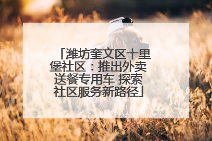 潍坊奎文区十里堡社区：推出外卖送餐专用车 探索社区服务新路径