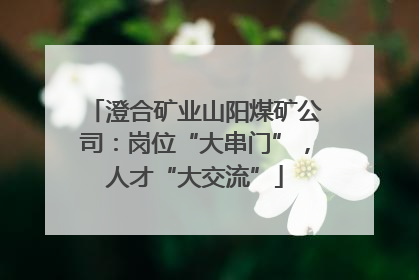 澄合矿业山阳煤矿公司：岗位“大串门”，人才“大交流”