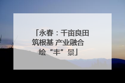 永春：千亩良田筑根基 产业融合绘“丰”景