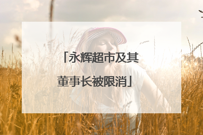 永辉超市及其董事长被限消