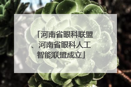 河南省眼科联盟、河南省眼科人工智能联盟成立