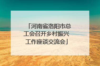 河南省洛阳市总工会召开乡村振兴工作座谈交流会