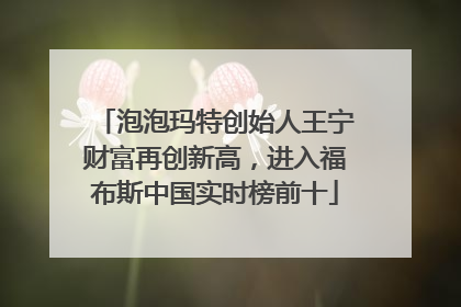 泡泡玛特创始人王宁财富再创新高，进入福布斯中国实时榜前十