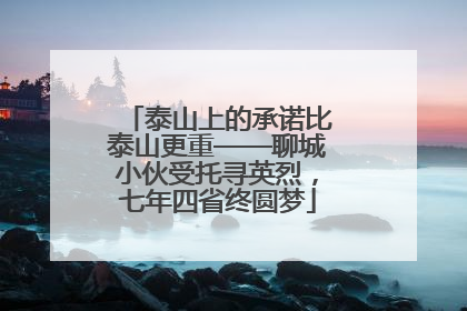 泰山上的承诺比泰山更重——聊城小伙受托寻英烈，七年四省终圆梦