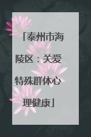 泰州市海陵区：关爱特殊群体心理健康