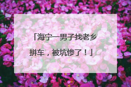 海宁一男子找老乡拼车，被坑惨了！