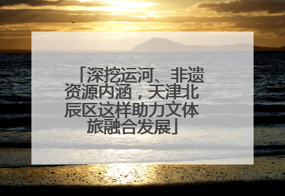 深挖运河、非遗资源内涵，天津北辰区这样助力文体旅融合发展