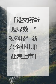 港交所新规显效 “硬科技”新兴企业扎堆赴港上市