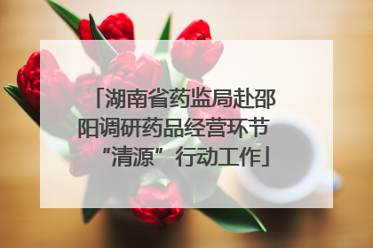 湖南省药监局赴邵阳调研药品经营环节“清源”行动工作