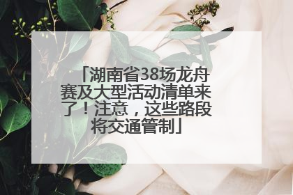 湖南省38场龙舟赛及大型活动清单来了！注意，这些路段将交通管制
