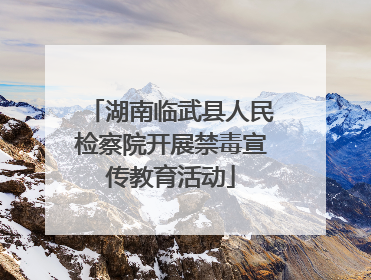 湖南临武县人民检察院开展禁毒宣传教育活动
