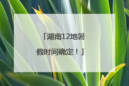 湖南12地暑假时间确定！